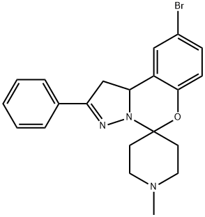 9'-bromo-1-methyl-2'-phenyl-1',10'b-dihydrospiro(piperidine-4,5'-pyrazolo[1,5-c][1,3]benzoxazine) 구조식 이미지