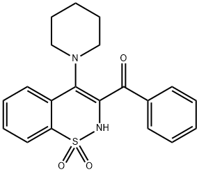 [1,1-dioxido-4-(1-piperidinyl)-2H-1,2-benzothiazin-3-yl](phenyl)methanone 구조식 이미지