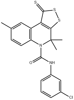 N-(3-chlorophenyl)-4,4,8-trimethyl-1-thioxo-1,4-dihydro-5H-[1,2]dithiolo[3,4-c]quinoline-5-carboxamide 구조식 이미지