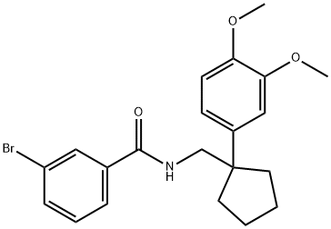 3-bromo-N-{[1-(3,4-dimethoxyphenyl)cyclopentyl]methyl}benzamide 구조식 이미지