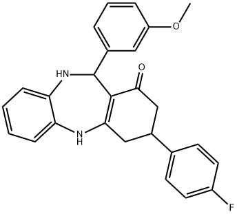 3-(4-fluorophenyl)-11-(3-methoxyphenyl)-2,3,4,5,10,11-hexahydro-1H-dibenzo[b,e][1,4]diazepin-1-one Structure