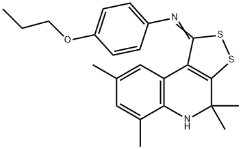 N-(4-propoxyphenyl)-N-(4,4,6,8-tetramethyl-4,5-dihydro-1H-[1,2]dithiolo[3,4-c]quinolin-1-ylidene)amine Structure