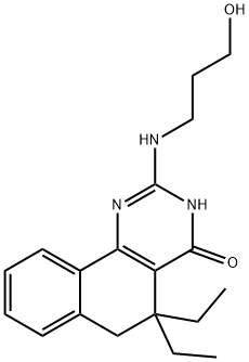 5,5-diethyl-2-[(3-hydroxypropyl)amino]-5,6-dihydrobenzo[h]quinazolin-4(3H)-one 구조식 이미지