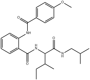 N-{1-[(isobutylamino)carbonyl]-2-methylbutyl}-2-[(4-methoxybenzoyl)amino]benzamide 구조식 이미지