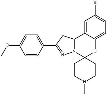 9'-bromo-2'-(4-methoxyphenyl)-1-methyl-1',10'b-dihydrospiro(piperidine-4,5'-pyrazolo[1,5-c][1,3]benzoxazine) Structure