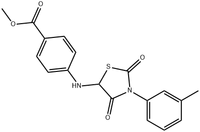 methyl 4-{[3-(3-methylphenyl)-2,4-dioxo-1,3-thiazolidin-5-yl]amino}benzoate Structure