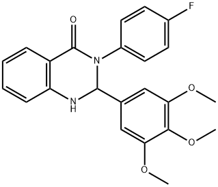 3-(4-fluorophenyl)-2-(3,4,5-trimethoxyphenyl)-2,3-dihydroquinazolin-4(1H)-one 구조식 이미지