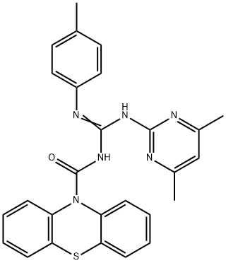 N-(4,6-dimethyl-2-pyrimidinyl)-N'-(4-methylphenyl)-N''-(10H-phenothiazin-10-ylcarbonyl)guanidine 구조식 이미지