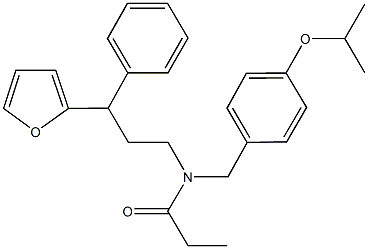 N-[3-(2-furyl)-3-phenylpropyl]-N-(4-isopropoxybenzyl)propanamide 구조식 이미지