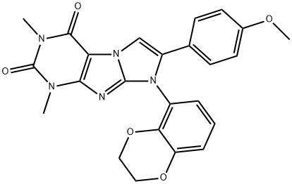 8-(2,3-dihydro-1,4-benzodioxin-5-yl)-7-(4-methoxyphenyl)-1,3-dimethyl-1H-imidazo[2,1-f]purine-2,4(3H,8H)-dione 구조식 이미지