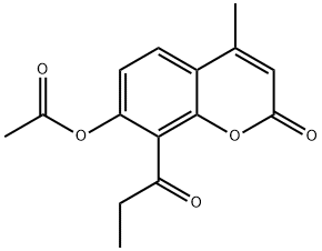 4-methyl-2-oxo-8-propionyl-2H-chromen-7-yl acetate Structure