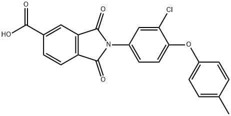 2-[3-chloro-4-(4-methylphenoxy)phenyl]-1,3-dioxoisoindoline-5-carboxylic acid Structure