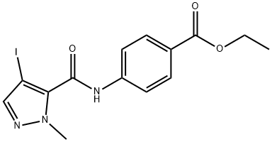 ethyl 4-{[(4-iodo-1-methyl-1H-pyrazol-5-yl)carbonyl]amino}benzoate 구조식 이미지