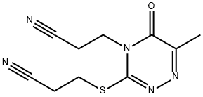 3-{[4-(2-cyanoethyl)-6-methyl-5-oxo-4,5-dihydro-1,2,4-triazin-3-yl]sulfanyl}propanenitrile Structure