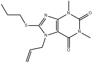 7-allyl-1,3-dimethyl-8-(propylsulfanyl)-3,7-dihydro-1H-purine-2,6-dione 구조식 이미지