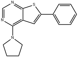 6-phenyl-4-(1-pyrrolidinyl)thieno[2,3-d]pyrimidine 구조식 이미지