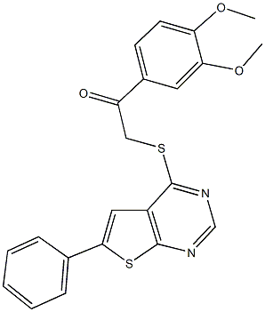 1-(3,4-dimethoxyphenyl)-2-[(6-phenylthieno[2,3-d]pyrimidin-4-yl)sulfanyl]ethanone Structure