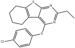 4-chlorophenyl 2-ethyl-5,6,7,8-tetrahydro[1]benzothieno[2,3-d]pyrimidin-4-yl sulfide Structure