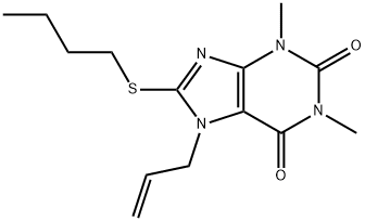 7-allyl-8-(butylsulfanyl)-1,3-dimethyl-3,7-dihydro-1H-purine-2,6-dione 구조식 이미지