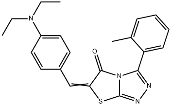 6-[4-(diethylamino)benzylidene]-3-(2-methylphenyl)[1,3]thiazolo[2,3-c][1,2,4]triazol-5(6H)-one 구조식 이미지