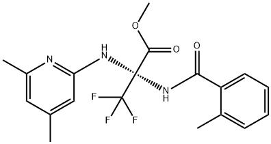 methyl 2-[(4,6-dimethyl-2-pyridinyl)amino]-3,3,3-trifluoro-2-[(2-methylbenzoyl)amino]propanoate Structure