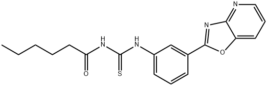 N-hexanoyl-N'-(3-[1,3]oxazolo[4,5-b]pyridin-2-ylphenyl)thiourea 구조식 이미지