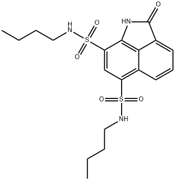 N~6~,N~8~-dibutyl-2-oxo-1,2-dihydrobenzo[cd]indole-6,8-disulfonamide 구조식 이미지