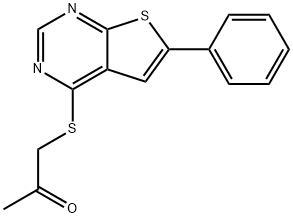 1-[(6-phenylthieno[2,3-d]pyrimidin-4-yl)sulfanyl]acetone 구조식 이미지