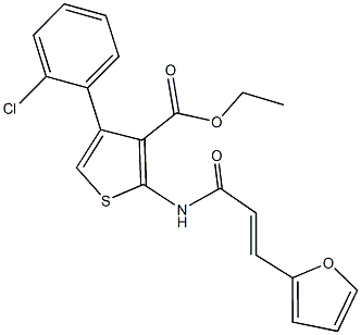 ethyl 4-(2-chlorophenyl)-2-{[3-(2-furyl)acryloyl]amino}-3-thiophenecarboxylate Structure