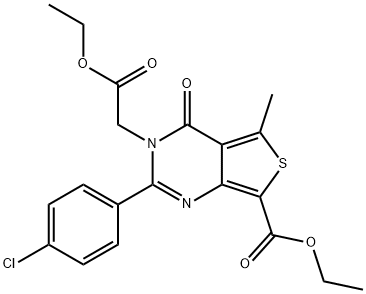 2-(4-Chlorophenyl)-7-ethoxycarbonyl-3-[(ethoxycarbonyl)methyl]-5-methyl-3,4-dihydrothieno[3,4-d]pyrimidin-4-one Structure