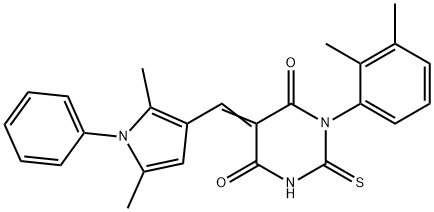 1-(2,3-dimethylphenyl)-5-[(2,5-dimethyl-1-phenyl-1H-pyrrol-3-yl)methylene]-2-thioxodihydro-4,6(1H,5H)-pyrimidinedione 구조식 이미지