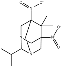 5,7-bisnitro-2-isopropyl-6,6-dimethyl-1,3-diazatricyclo[3.3.1.1~3,7~]decane Structure