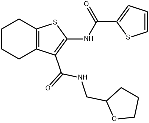 N-(tetrahydro-2-furanylmethyl)-2-[(2-thienylcarbonyl)amino]-4,5,6,7-tetrahydro-1-benzothiophene-3-carboxamide Structure