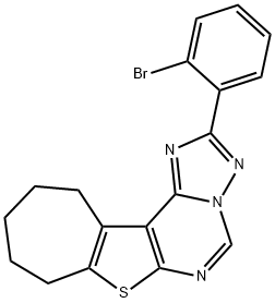 2-(2-bromophenyl)-9,10,11,12-tetrahydro-8H-cyclohepta[4,5]thieno[3,2-e][1,2,4]triazolo[1,5-c]pyrimidine 구조식 이미지