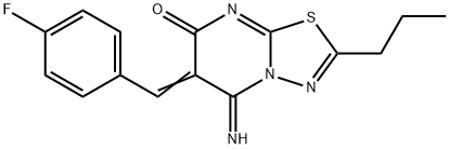 6-(4-fluorobenzylidene)-5-imino-2-propyl-5,6-dihydro-7H-[1,3,4]thiadiazolo[3,2-a]pyrimidin-7-one 구조식 이미지