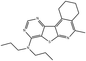 N-(5-methyl-1,2,3,4-tetrahydropyrimido[4',5':4,5]thieno[2,3-c]isoquinolin-8-yl)-N,N-dipropylamine 구조식 이미지