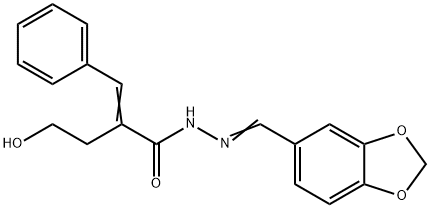 N'-(1,3-benzodioxol-5-ylmethylene)-2-(2-hydroxyethyl)-3-phenylacrylohydrazide 구조식 이미지