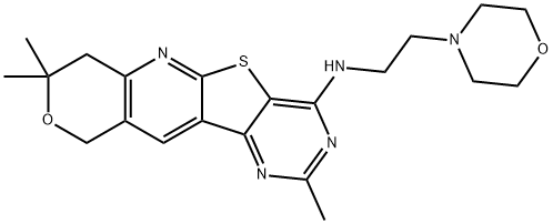 N-[2-(4-morpholinyl)ethyl]-N-(2,8,8-trimethyl-7,10-dihydro-8H-pyrano[3'',4'':5',6']pyrido[3',2':4,5]thieno[3,2-d]pyrimidin-4-yl)amine Structure