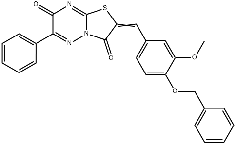 2-[4-(benzyloxy)-3-methoxybenzylidene]-6-phenyl-7H-[1,3]thiazolo[3,2-b][1,2,4]triazine-3,7(2H)-dione Structure