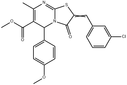 methyl 2-(3-chlorobenzylidene)-5-(4-methoxyphenyl)-7-methyl-3-oxo-2,3-dihydro-5H-[1,3]thiazolo[3,2-a]pyrimidine-6-carboxylate Structure