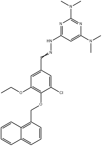 3-chloro-5-ethoxy-4-(1-naphthylmethoxy)benzaldehyde [2,6-bis(dimethylamino)-4-pyrimidinyl]hydrazone Structure