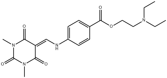 2-(diethylamino)ethyl 4-{[(1,3-dimethyl-2,4,6-trioxotetrahydro-5(2H)-pyrimidinylidene)methyl]amino}benzoate Structure