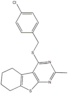 4-chlorobenzyl 2-methyl-5,6,7,8-tetrahydro[1]benzothieno[2,3-d]pyrimidin-4-yl sulfide Structure