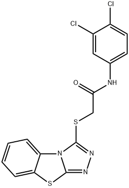 N-(3,4-dichlorophenyl)-2-([1,2,4]triazolo[3,4-b][1,3]benzothiazol-3-ylsulfanyl)acetamide 구조식 이미지