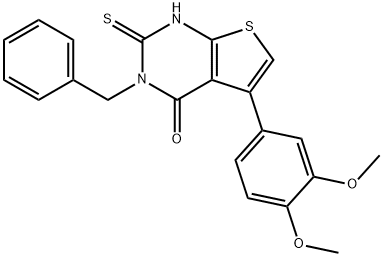 3-benzyl-5-(3,4-dimethoxyphenyl)-2-thioxo-2,3-dihydrothieno[2,3-d]pyrimidin-4(1H)-one Structure