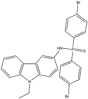 P,P-bis(4-bromophenyl)-N-(9-ethyl-9H-carbazol-3-yl)phosphinothioic amide Structure