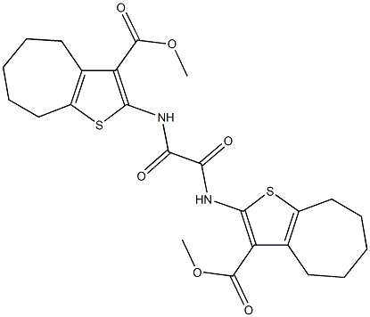 methyl 2-{[{[3-(methoxycarbonyl)-5,6,7,8-tetrahydro-4H-cyclohepta[b]thien-2-yl]amino}(oxo)acetyl]amino}-5,6,7,8-tetrahydro-4H-cyclohepta[b]thiophene-3-carboxylate 구조식 이미지