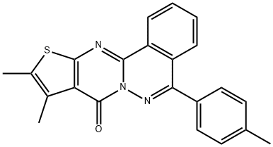 9,10-dimethyl-5-(4-methylphenyl)-8H-thieno[2',3':4,5]pyrimido[2,1-a]phthalazin-8-one 구조식 이미지