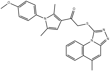 1-[1-(4-methoxyphenyl)-2,5-dimethyl-1H-pyrrol-3-yl]-2-[(5-methyl[1,2,4]triazolo[4,3-a]quinolin-1-yl)sulfanyl]ethanone Structure