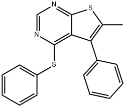 6-methyl-5-phenyl-4-(phenylsulfanyl)thieno[2,3-d]pyrimidine 구조식 이미지